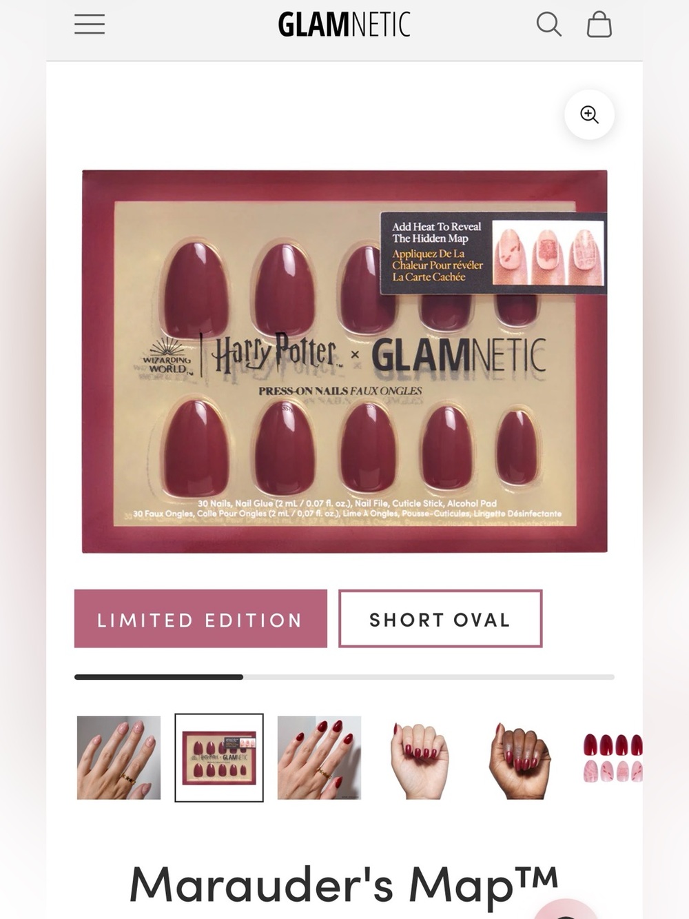 Harry Potter Marauder's Map™ Short Oval Press-On Nails -